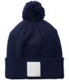 BB338R B338R Beechfield Appliqué Patch Pom Beanie Oxford Navy / White colour image
